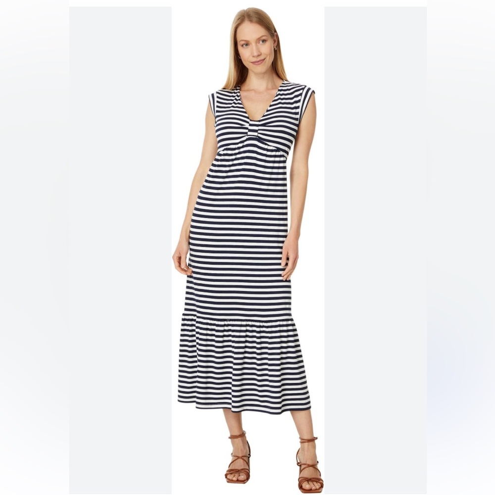 Tommy Hilfiger Tiered Stripe Midi Dress Sz Small